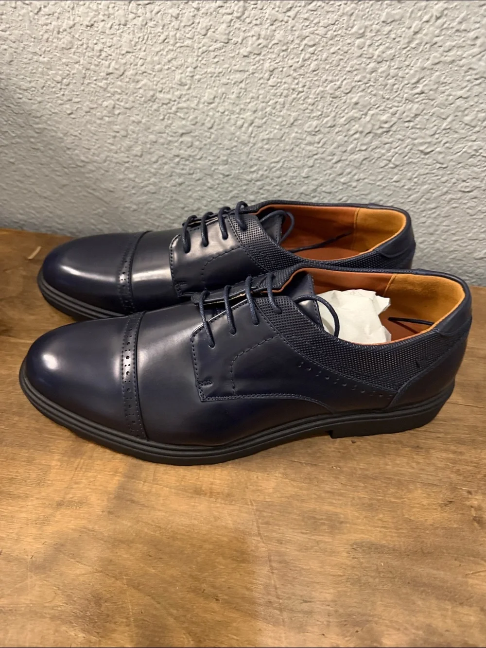 Men's XRAY Navy Cap-Toe Lace-Up Dress Shoes size 13